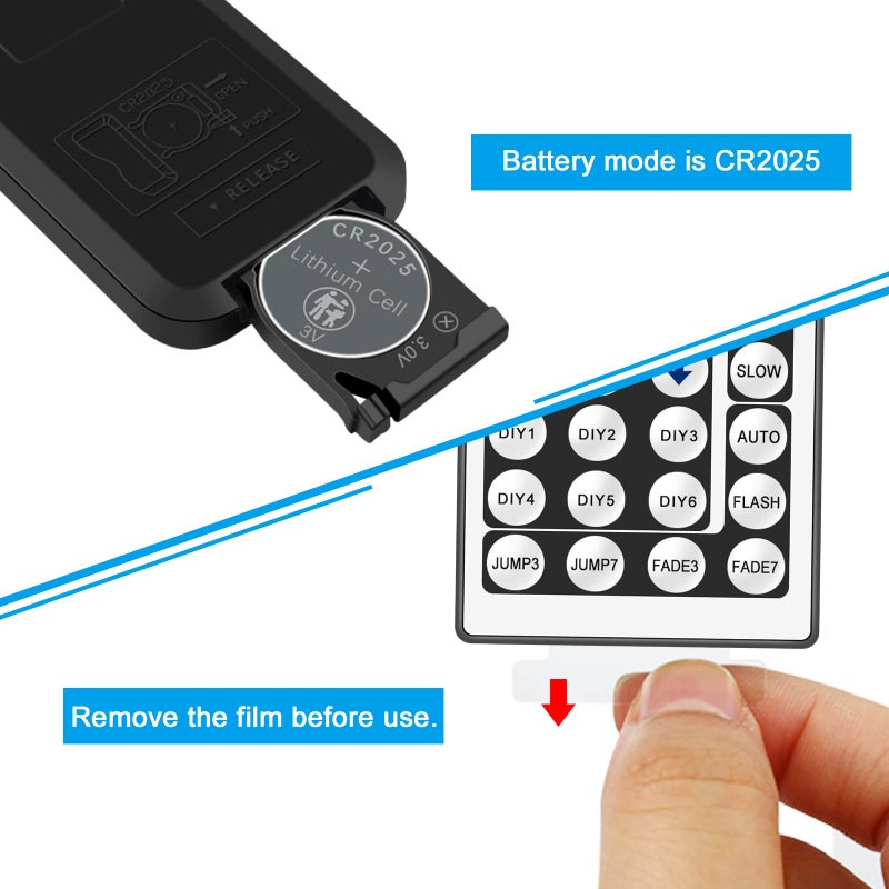 RGBZONE 4PIN RGB LED Controller, 2 Ports Low Voltage LED Controller, 44-Keys Wireless IR Remote Control, DC12V-24V 5050 2835 3528 LED Strip Lights - Image 5